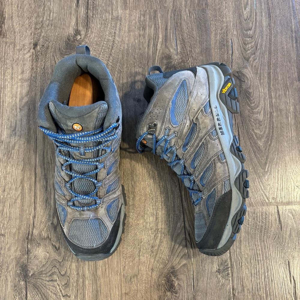 Merrell Moab 3 Mid Granite / Blue Hiking Boots J035865 Mens size 15